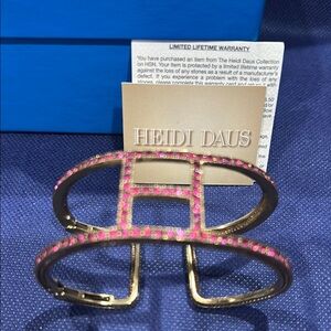 Heidi Daus Pink and Goldtone Vintage Crystal Bracelet